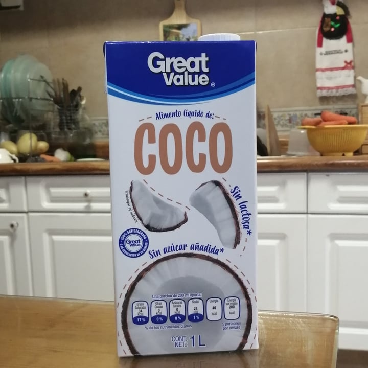 photo of Great Value  Alimento líquido de coco shared by @taniamirel on  23 Dec 2020 - review