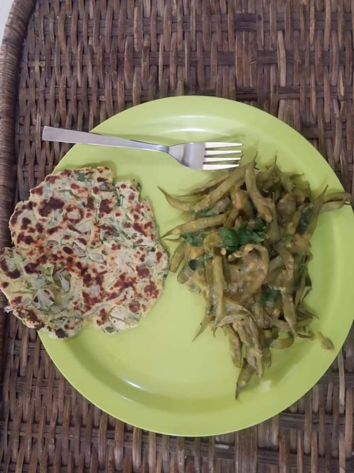 review photo of 1st gate home-fusion Oil free Pancake Guar bean greens and potato shared by @mahendrabeldar on 15 Apr 2020 - review