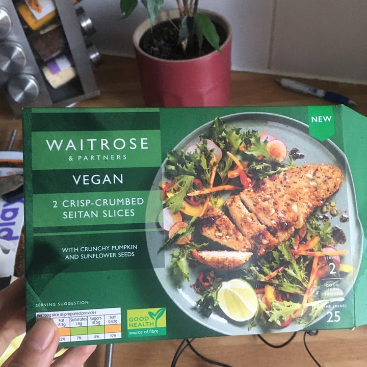 photo of Waitrose Crisp Crumbed Seitan Slices shared by @londonveganista on  16 Jun 2020 - review