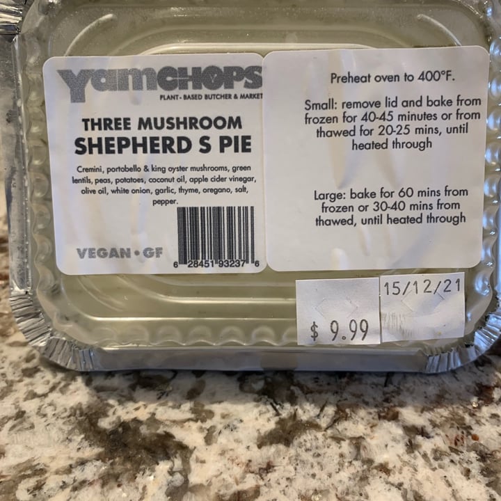 photo of Yam Chops Three Mushroom Shepherds Pie shared by @valley123 on  25 Jun 2021 - review
