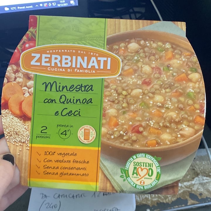 photo of Zerbinati Minestra Con Quinoa E Ceci shared by @difgreta on  10 Dec 2021 - review