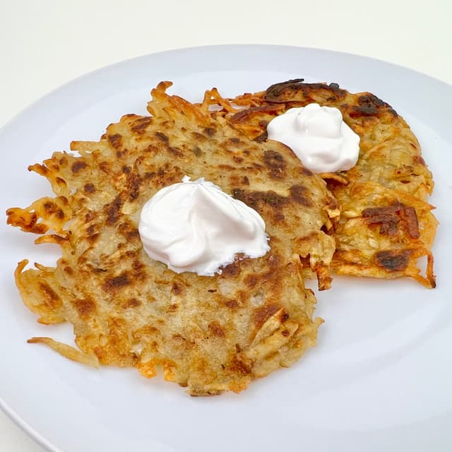 Foto do prato “Potato Latkes”