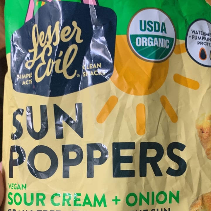 photo of Lesser Evil Snacks Sun poppers sour cream and onion shared by @gothvegan on  06 Mar 2022 - review