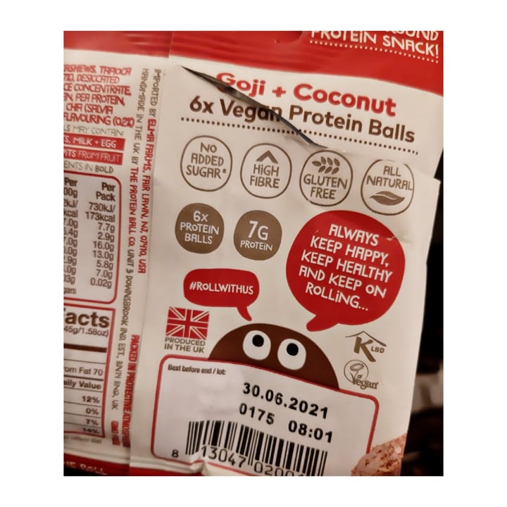 photo of The Protein Ball Co. Goji and Coconut Protein Ball shared by @pixiechick on  05 Dec 2020 - review