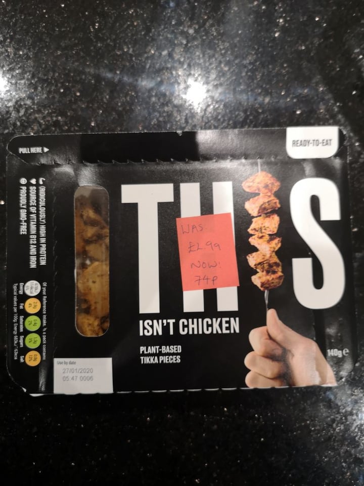 photo of THIS This isn't Chicken Plant-Based Sea Salt and Black Pepper Pieces shared by @twowheeledvegan on  27 Jan 2020 - review