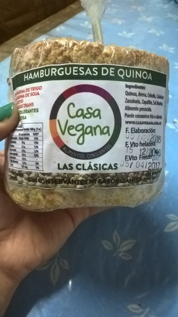 photo of Casa Vegana Hamburguesas de quinoa shared by @eternamente7 on  27 Mar 2020 - review