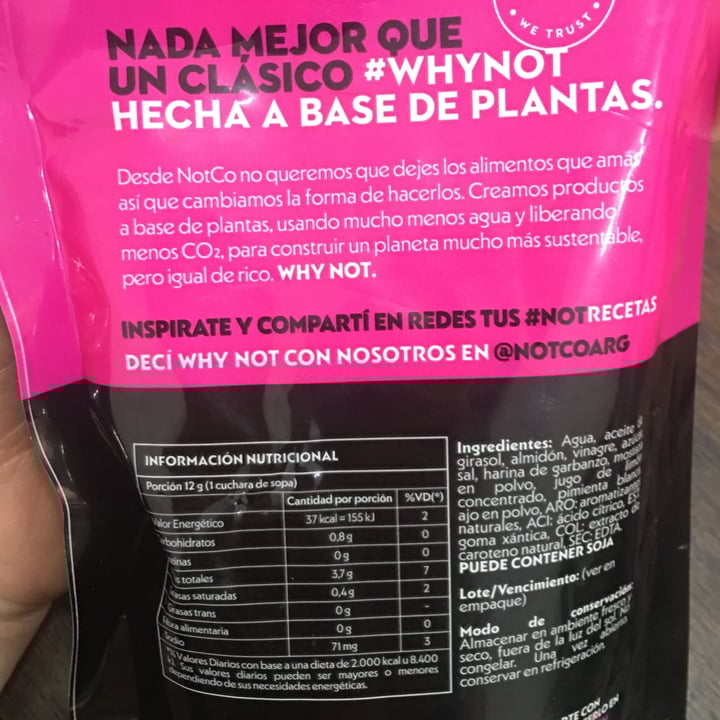 photo of NotCo Not Mayo Original - Doypack  shared by @macuu on  17 Jun 2022 - review