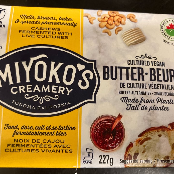 photo of Miyoko's Creamery European Style Cultured Vegan Butter Hint of Sea Salt shared by @cuttlefish on  28 Mar 2022 - review