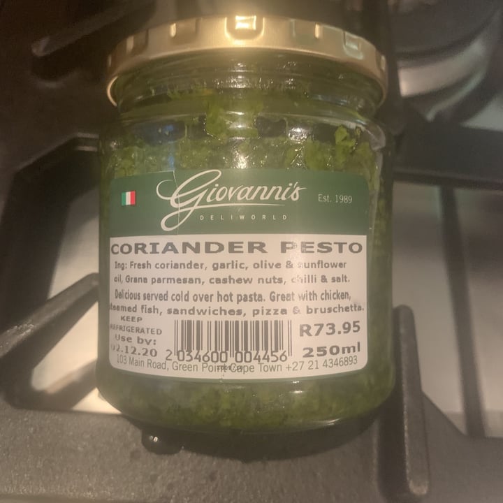 photo of Giovanni’s Deli Coriander Pesto shared by @debsch on  09 Nov 2020 - review