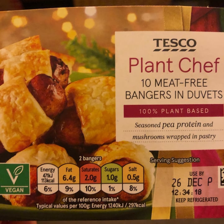 photo of Tesco Plant Chef 10 Meat-Free Bangers In Duvets shared by @saracdp on  30 Dec 2021 - review