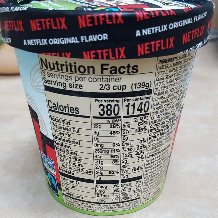 photo of Ben & Jerry's Netflix & Chilll'd Non-Dairy Frozen Dessert shared by @chris10091 on  25 May 2020 - review