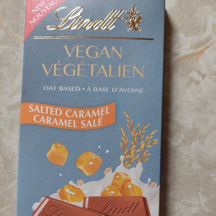 photo of Lindt Vegan Salted Caramel Oat Based Chocolate shared by @siennasaskie on  08 Apr 2022 - review