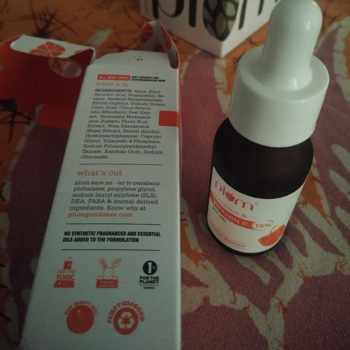 photo of Plum 15% Vitamin C Face Serum with Mandarin shared by @anjunj on  03 May 2022 - review