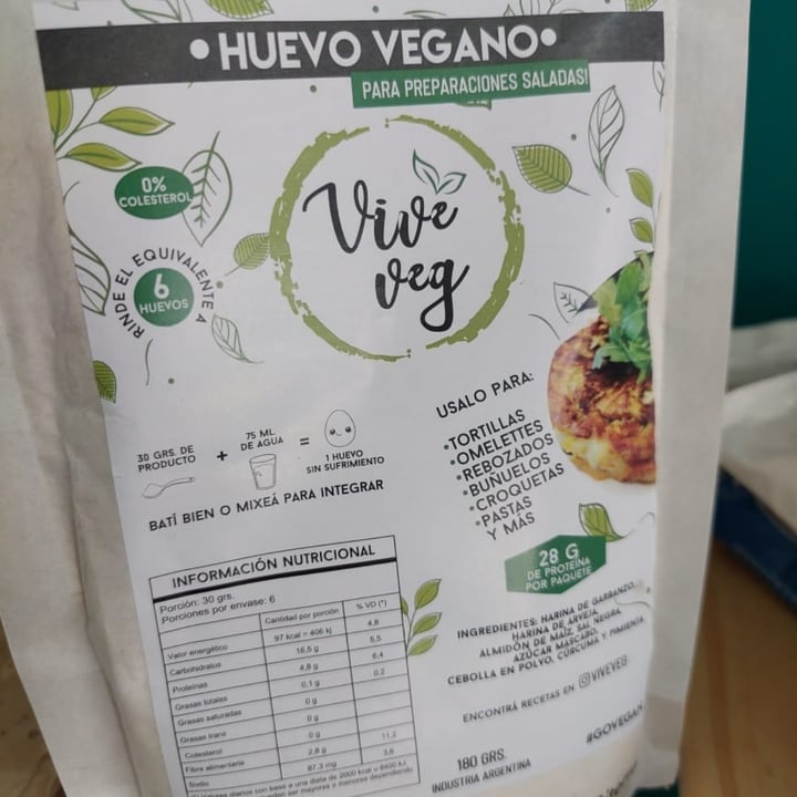 photo of Vive Veg Huevo Vegano para preparaciones saladas shared by @puntovegan on  09 Nov 2021 - review