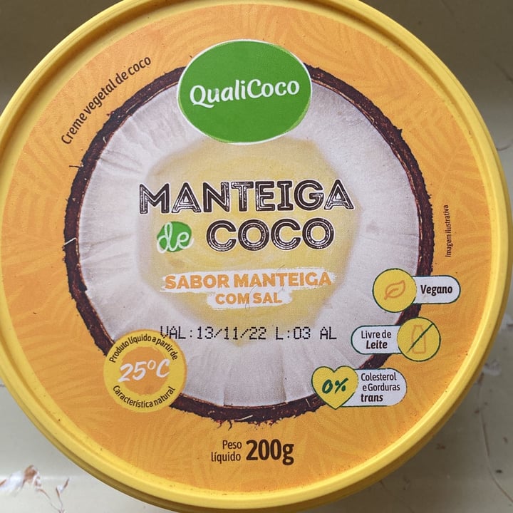 photo of Qualicoco Manteca De Coco Sabor A Manteca (com Sal) shared by @nanamoreira on  01 Apr 2022 - review