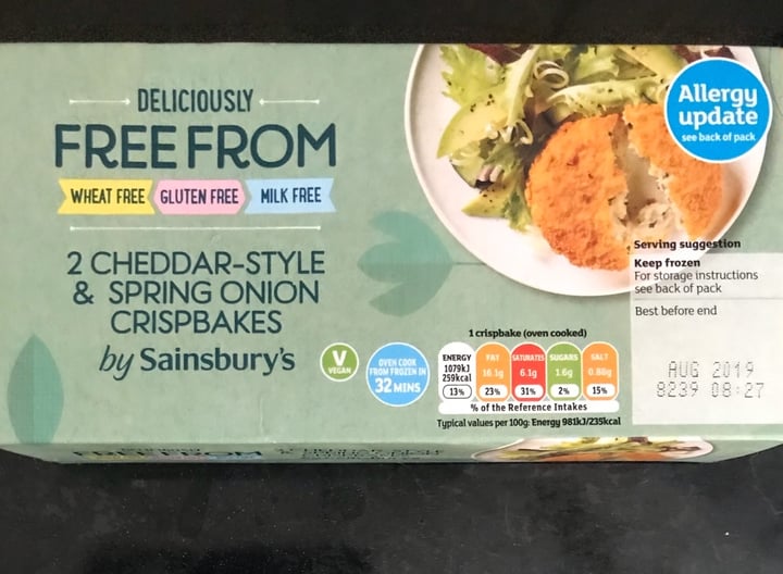 photo of Sainsbury's Cheddar-style & Spring Onion Crispbakes shared by @frockin on  04 Jan 2020 - review