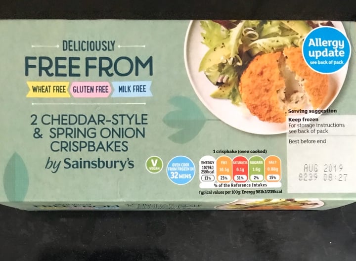 review photo of Sainsbury's Cheddar-style & Spring Onion Crispbakes shared by @frockin on 04 Jan 2020 - review