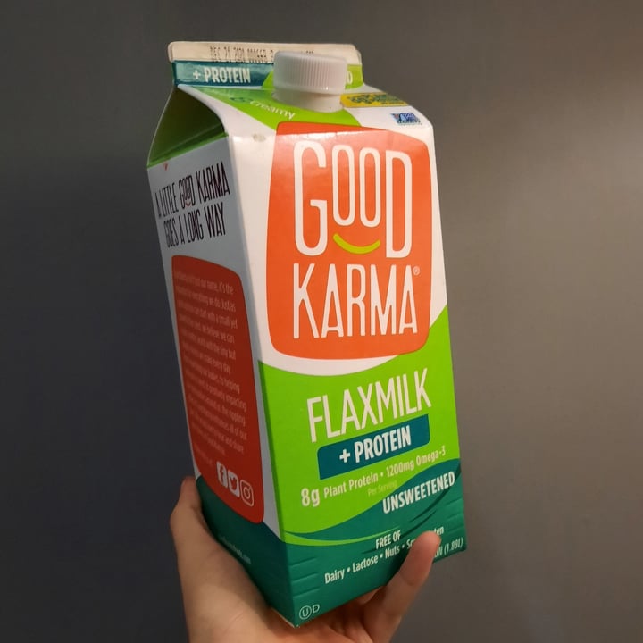 review photo of Good Karma Flax Milk shared by @greasy-vegan on 05 Nov 2020 - review