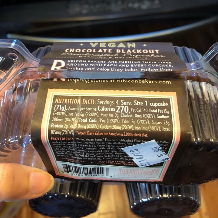 photo of Rubicon Bakers Vegan chocolate blackout cupcakes shared by @joyfully on  09 May 2020 - review