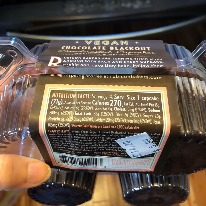 review photo of Rubicon Bakers Vegan chocolate blackout cupcakes shared by @joyfully on 09 May 2020 - review