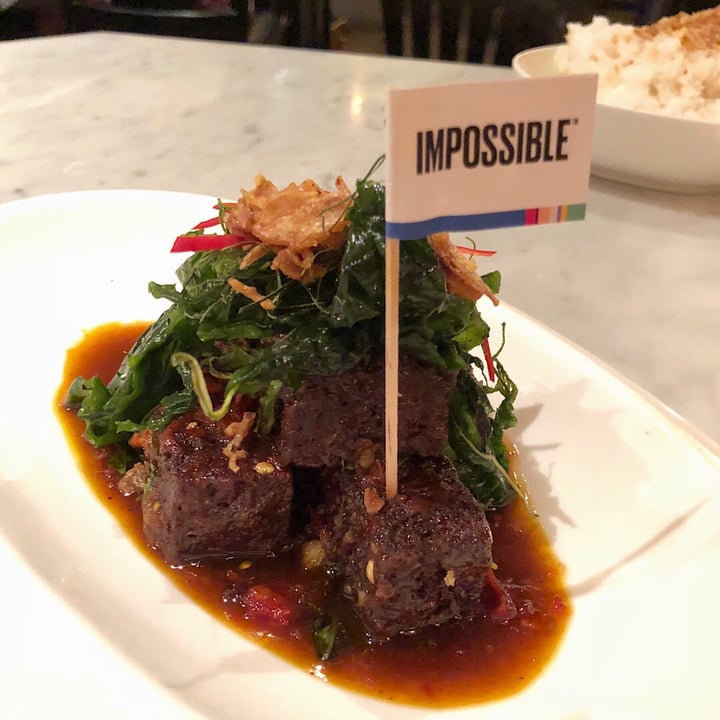 review photo of Mama San Restaurant & Bar Dendeng Balado with Impossible meat shared by @mklr on 28 Jul 2018 - review