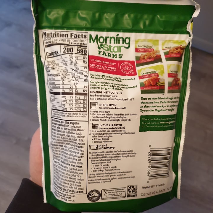 photo of MorningStar Farms Veggitizers Veggie Chik'n & Cheeze Taquito Bites shared by @autumnleaves on  10 Apr 2022 - review