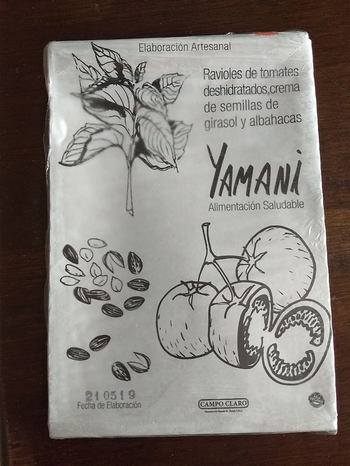 photo of Yamani Alimentos Ravioles de tomates deshidratados crema de semilla de girasol y albahaca shared by @lauratxuelequ on  04 Oct 2019 - review