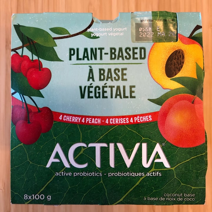 photo of Activia Plant based probiotic yogurt cherry and peach shared by @federicag on  22 May 2022 - review