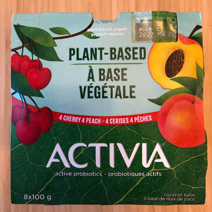 review photo of Activia Plant based probiotic yogurt cherry and peach shared by @federicag on 22 May 2022 - review