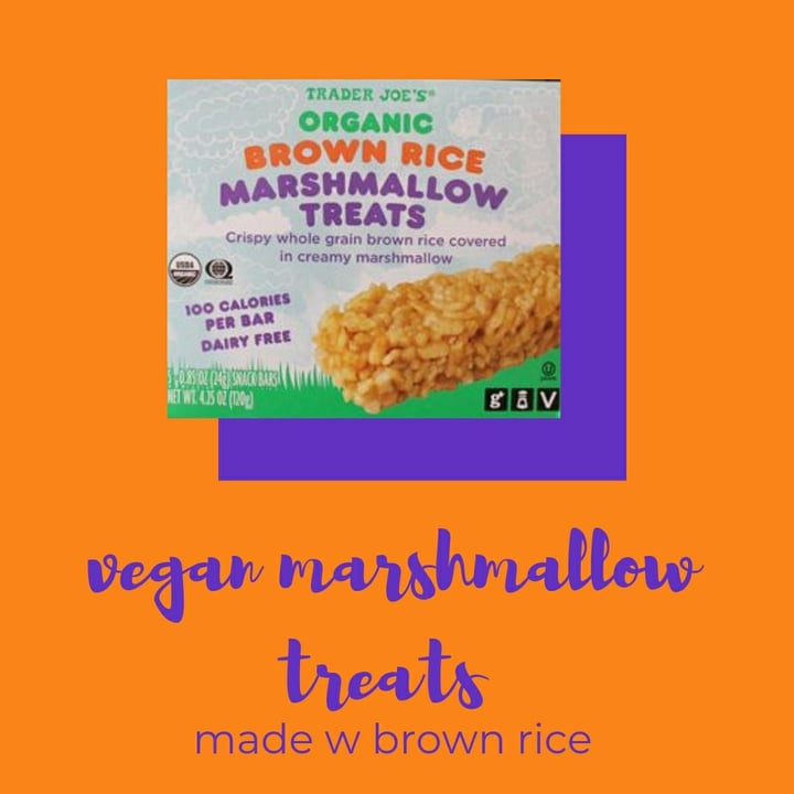 photo of Trader Joe's Organic Brown rice Marshmallow treats shared by @swethasiva on  28 Apr 2019 - review