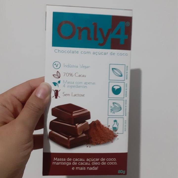photo of Only4 Chocolate 70% cacau com açúcar de coco- 80g shared by @lorenaavegana on  17 May 2022 - review