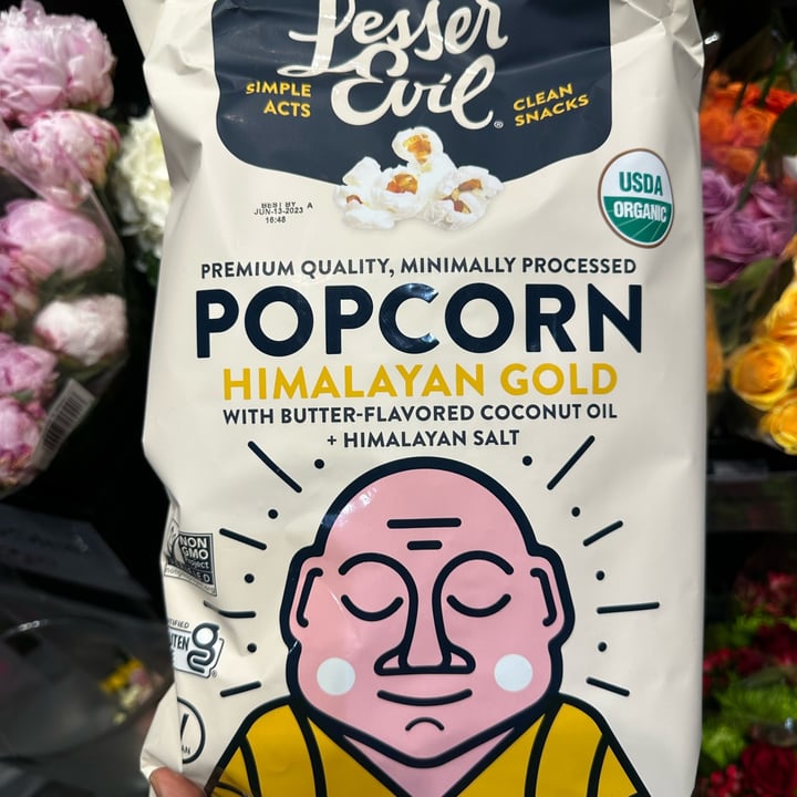 photo of Lesser Evil Snacks Organic popcorn Himalayan gold shared by @berryveganplanet on  11 Dec 2022 - review