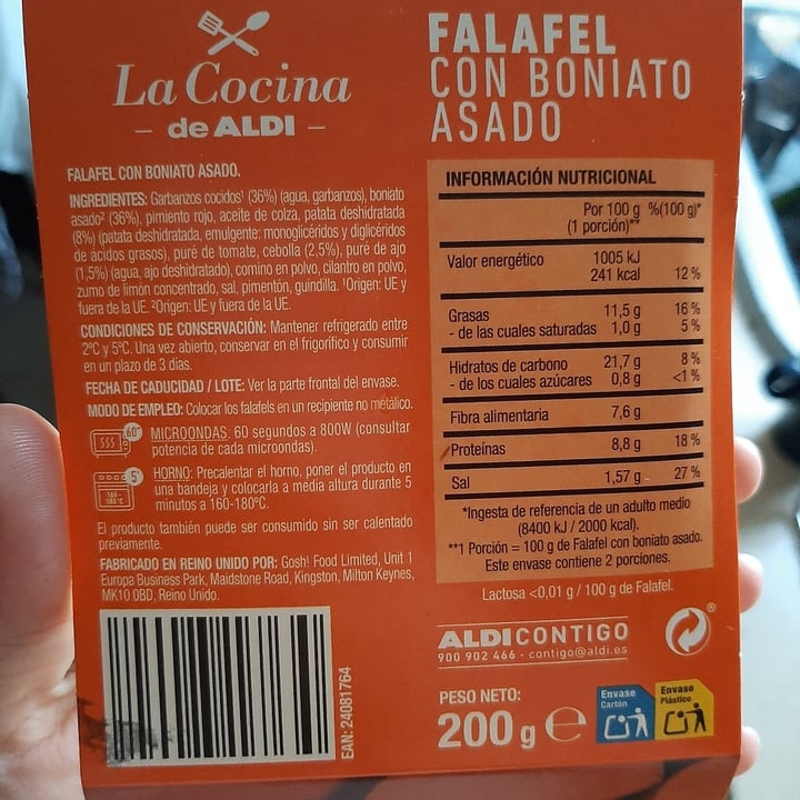 photo of ALDI Falafel con Boniato shared by @grinsoka on  27 Oct 2020 - review