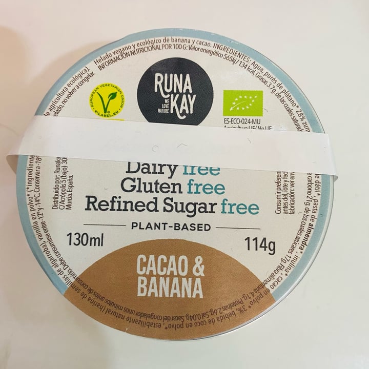 review photo of Runa Kay helado de cacao y banana shared by @marionayogacadaques on 22 Jun 2022 - review