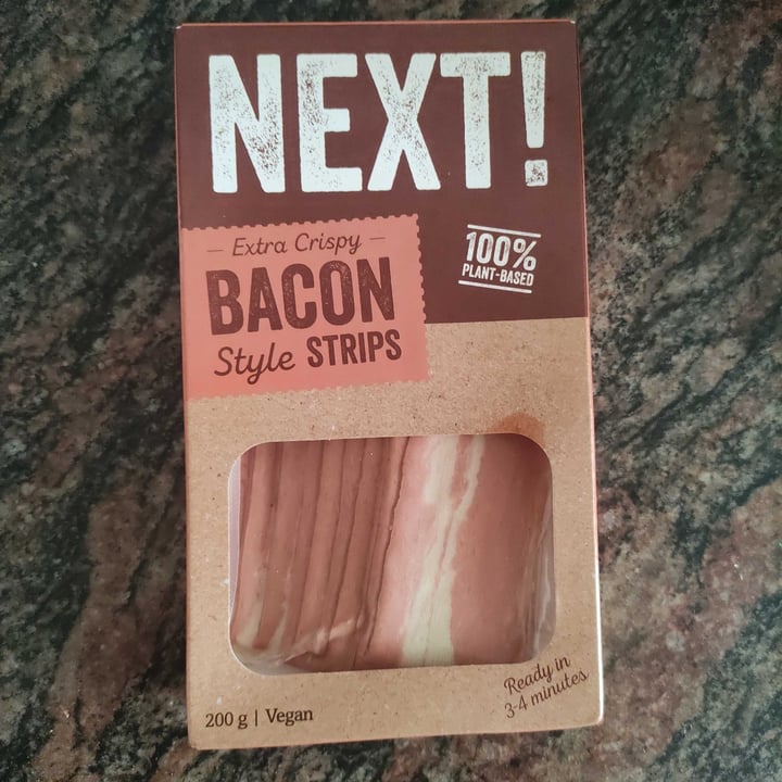 photo of Next! Extra Crispy Bacon Style Strips shared by @veganaroa on  06 Sep 2022 - review