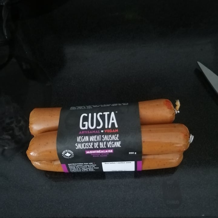 photo of Gusta Vegan Wheat  Montrealaise sausage shared by @helenasaa on  07 Nov 2021 - review
