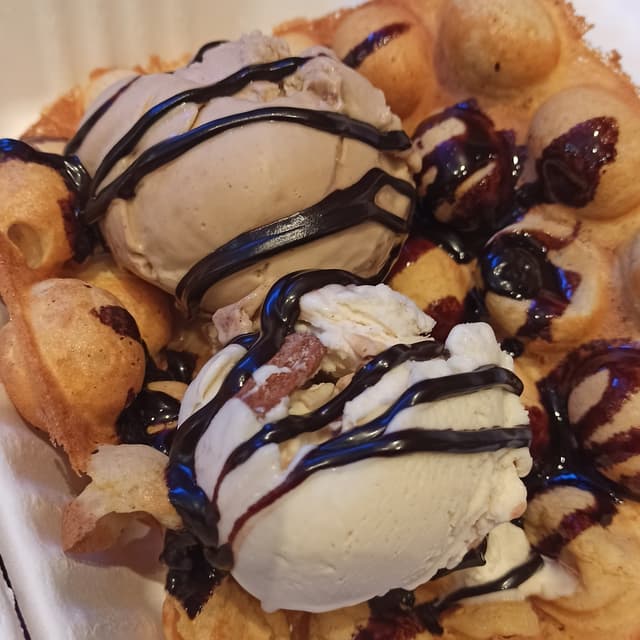 Photo of the dish “Waffle with chocolate syrup”