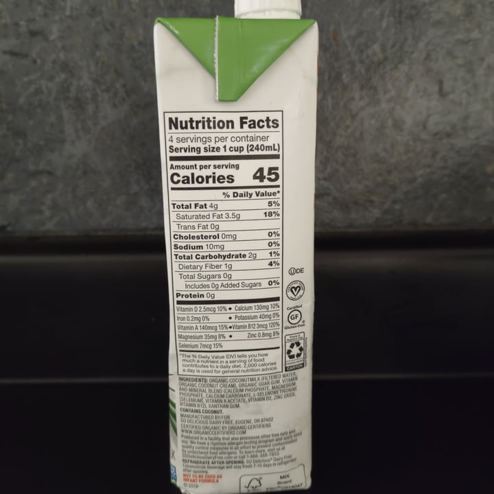 review photo of So Delicious Dairy Free Coconut milk unsweetened shared by @beluech on 24 Oct 2022 - review