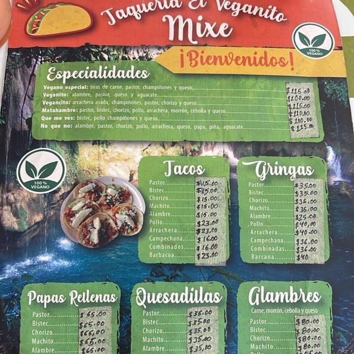 photo of Taqueria El Veganito Menú shared by @chefaleveggie on  26 Jun 2022 - review