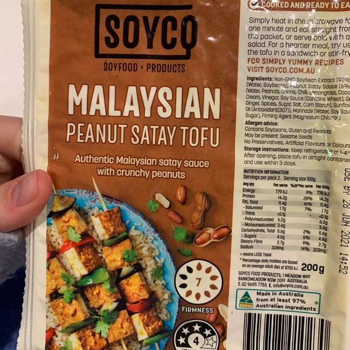review photo of Soyco Malaysian Peanut Satay Tofu shared by @jemmaveggie on 22 Apr 2021 - review