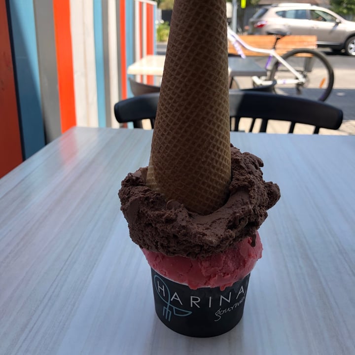 photo of Harina Gourmet Helado chocolate amargo y frambuesa shared by @alexandraallel on  30 May 2020 - review