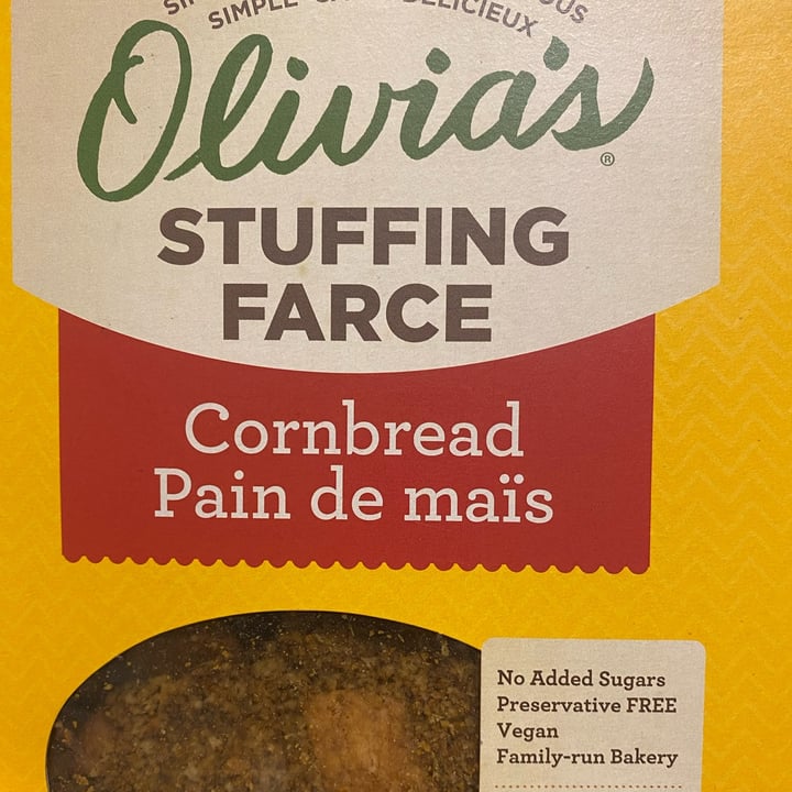photo of Olivia’s Stuffing Farce cornbread shared by @veganforregan on  20 Jan 2022 - review
