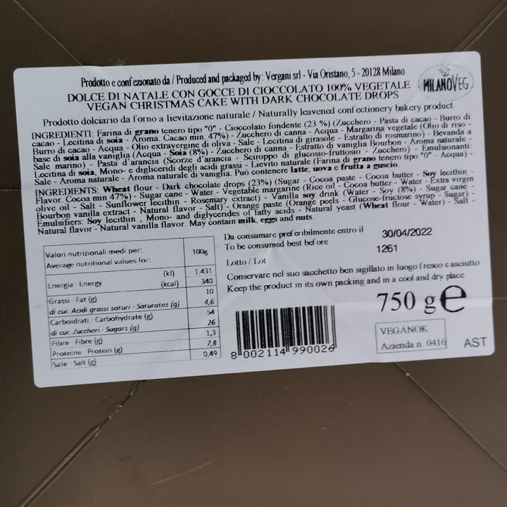 review photo of MilanoVeg Dolce di Natale shared by @lasavo on 05 Jan 2022 - review