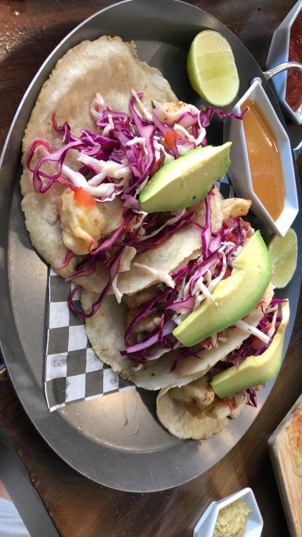 review photo of The Pitted Date Vegan Restaurant, Bakery and Café Tacos “baja” De Tempura De Coliflor shared by @dannielazetina on 10 Dec 2019 - review