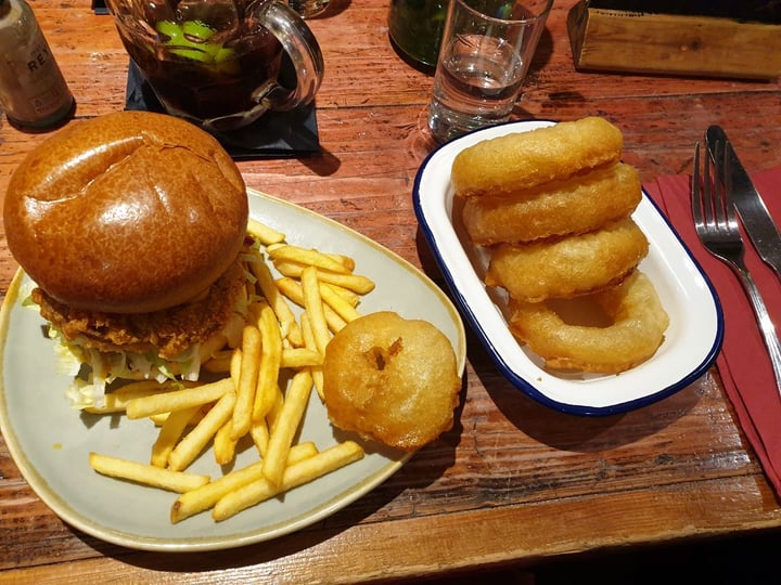 photo of Ninety-Nine Bar and Kitchen Chickn Katsu Burger With Salted Fries And Onion Rings shared by @loublola on  29 Dec 2019 - review