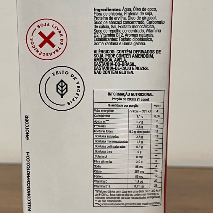 review photo of NotCo Not Milk 3% Teor De Gordura shared by @safire on 10 Aug 2022 - review