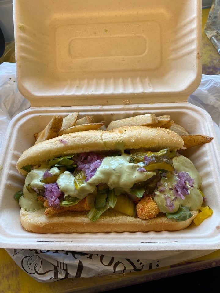 review photo of Sunshine Vegan Eats, LLC. Shrimp ‘po boy (vegan!) shared by @thecurioushedgewitch on 31 Mar 2020 - review