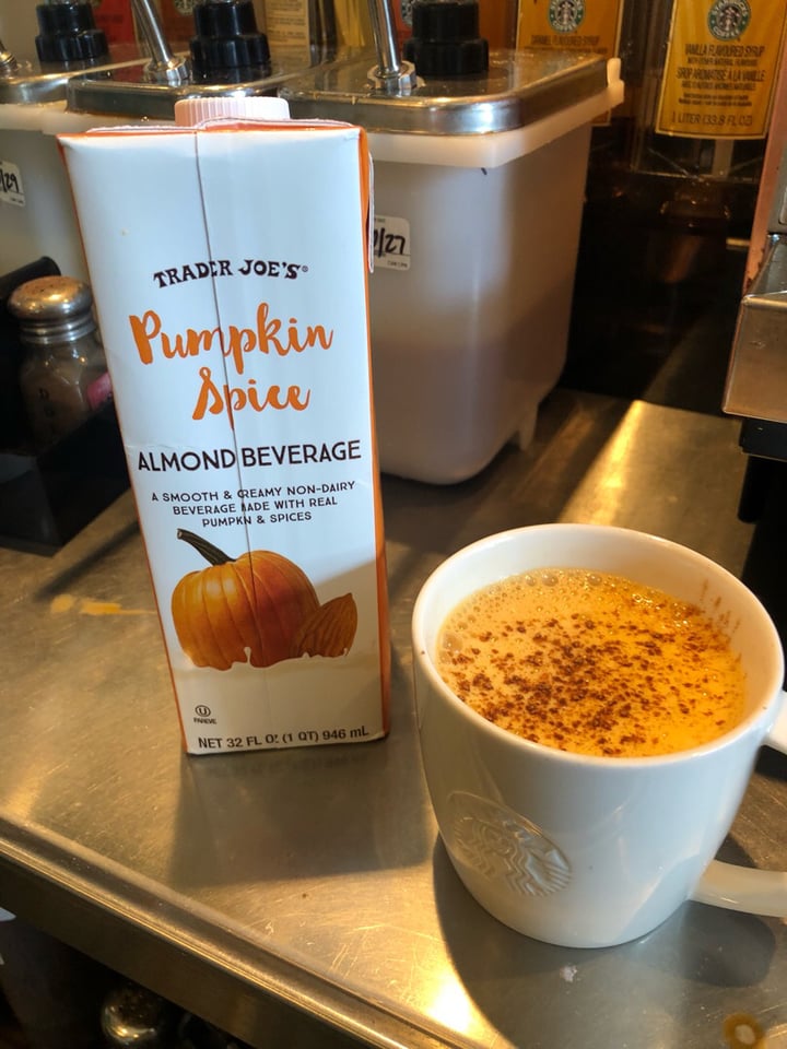 review photo of Trader Joe's Pumpkin Spice Almond Beverage shared by @caityducham on 22 Dec 2019 - review