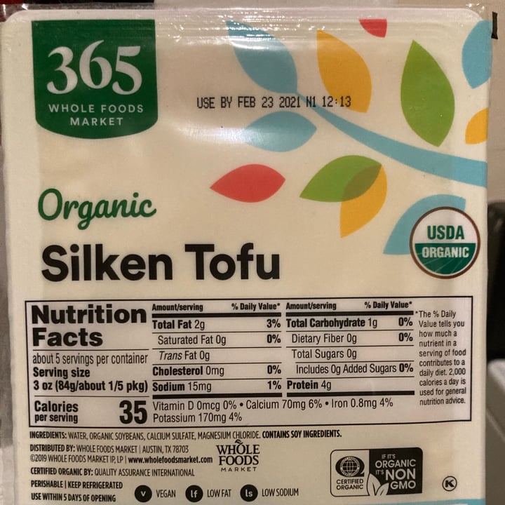 photo of 365 Whole Foods Market Organic Silken Tofu shared by @abi88 on  07 Jan 2021 - review
