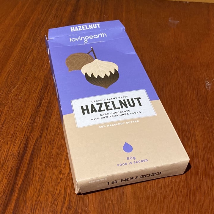photo of lovingearth Hazelnut Mylk chocolate shared by @plantbasedlover on  25 Mar 2022 - review